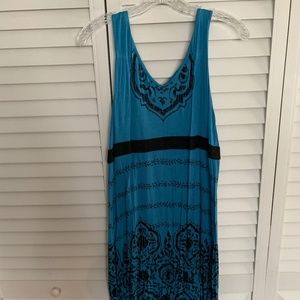 Athleta - Blue and Black patterned Dress, L